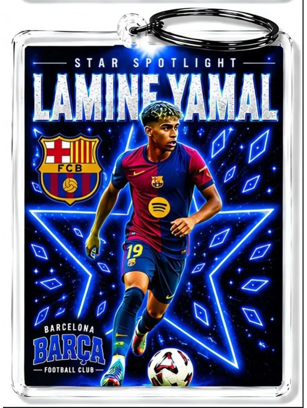 3992 Lamine Yamal Keychain Blue Spotlight Premium Keychain No Nameplate